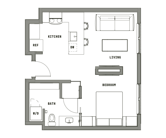 Open One Bedroom – ID:4969502 Floorplan Image
