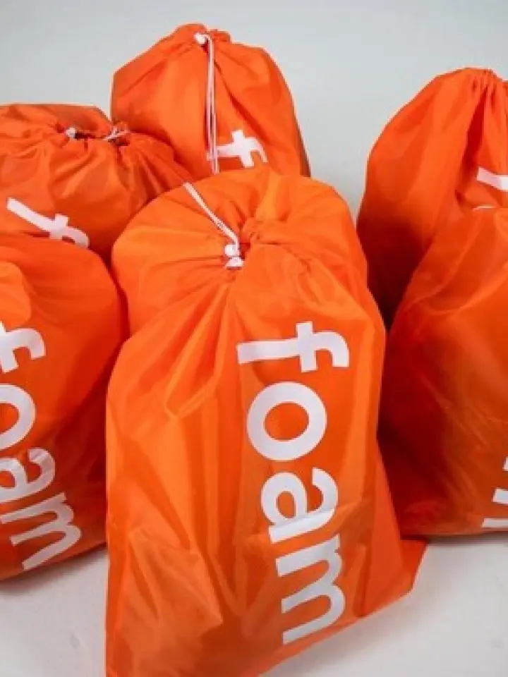 Orange Mesh Laundry Bags with