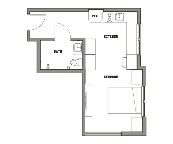 Furnished Studio Type A – ID:4969508 Floorplan Image